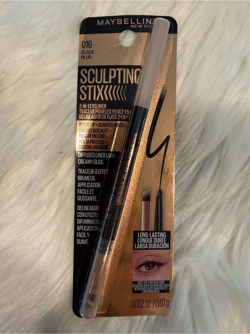 Maybelline Sculpting Stixx 2-in-1 Eyeliner & Brush Black Blur 016 New